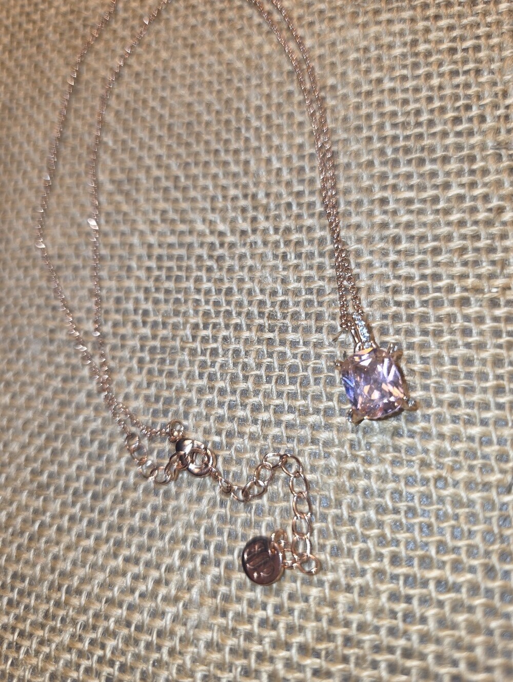 Bomb Party Rose Gold necklace With Pink CZ Solitare Stone